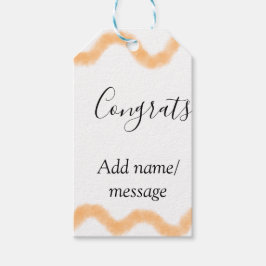 Etiqueta Para Presente Congrats orange spiral Spanish border boho retro n