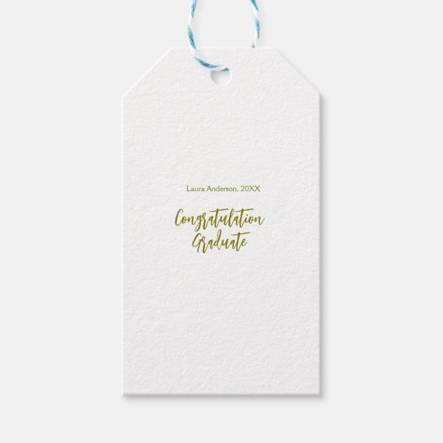 Etiqueta Para Presente Congratulations graduate golden name class 20XX si (Frente)