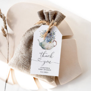 Etiqueta Para Presente Conjunto de bule Hortênsias Azuis baby shower agra