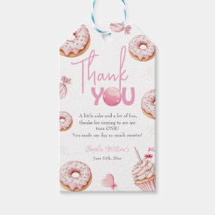 Etiqueta Para Presente Conjunto de festa de donut rosa e doces