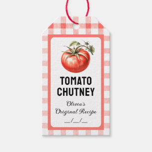 Etiqueta Para Presente Conserva de Chutney de Tomate com tomate aquarela