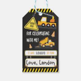 Etiqueta Para Presente Construção Aniversário Obrigado