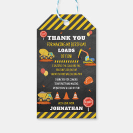 Etiqueta Para Presente Construção Aniversário Obrigado