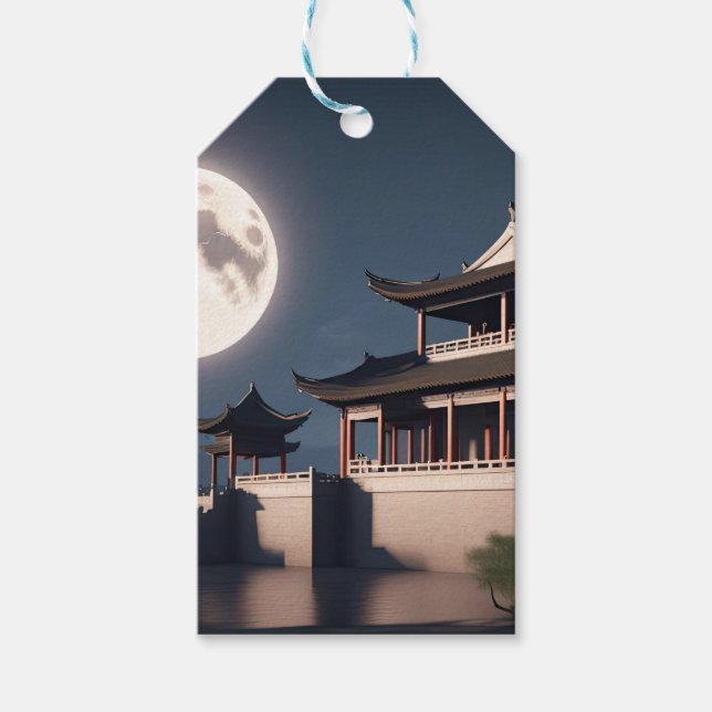 Etiqueta Para Presente Construção de torre de flecha antiga (Frente)