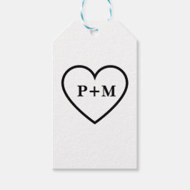 Etiqueta Para Presente Contorno de Namorados de Inicial de Casal Minimali