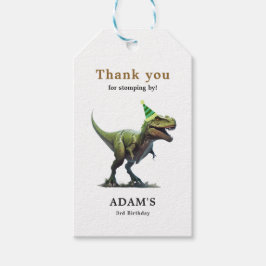 Etiqueta Para Presente Convite de Aniversário de Dinossauro, Três rex de 