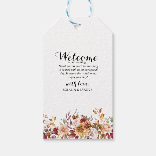 Etiqueta Para Presente Convite de Casamento Floral Boho Blush (Frente)