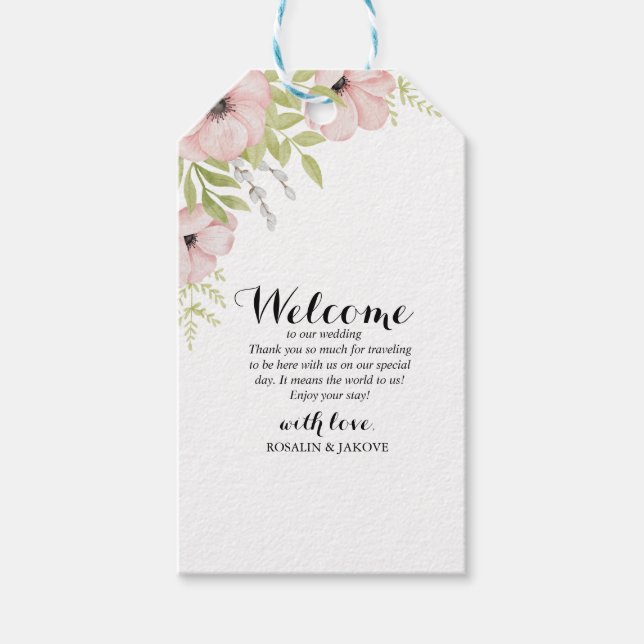 Etiqueta Para Presente Convite de Casamento Floral Boho Blush (Frente)
