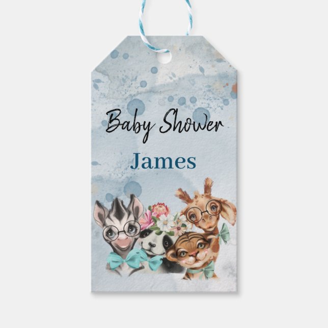 Etiqueta Para Presente Convite de chá de fraldas fardado Safari (Frente)