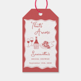 Etiqueta Para Presente Convite de Chá de Panela de Vinho de Pizza Italian