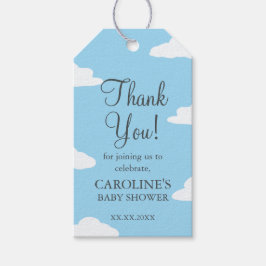 Etiqueta Para Presente Convite de Chuvinha de Bebê Blue Sky Agradecimento