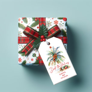 Etiqueta Para Presente Convite para a Festa Tropical de Natal Deck The Pa