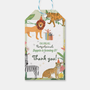 Etiqueta Para Presente Convite para Aniversário da Selva Selvagem Selvage