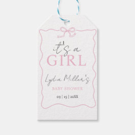 Etiqueta Para Presente Convite para Chás de fraldas cor-de-rosa, Chá de f