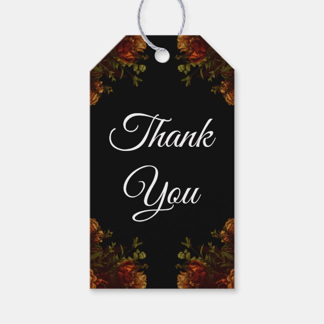 Etiqueta Para Presente Convite Rustic Orange Black Elegant Casamento (Frente)