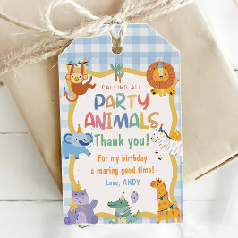 Etiqueta Para Presente Convocando Todos os Animais da Festa de Aniversári
