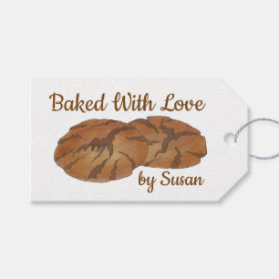 Etiqueta Para Presente Cookie com biscoito de gengibre de amor