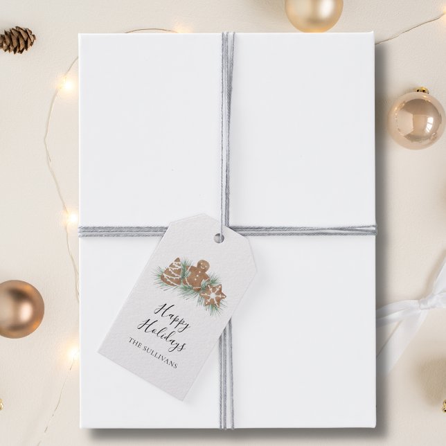 Etiqueta Para Presente Cookies de feriados felizes personalizados (Criador carregado)