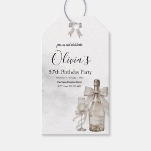 Etiqueta Para Presente Coquete Preto Minimalista Elegante 50 Anos de Idad