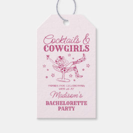 Etiqueta Para Presente Coquetéis Cor-de-Rosa e Rodeio de Cowgirls Despedi