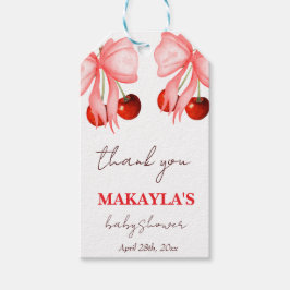 Etiqueta Para Presente Coquette Cereja em Cima Chá de Bebê Menina