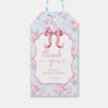 Coquette Rosa Laço Chá de Noiva Obrigado