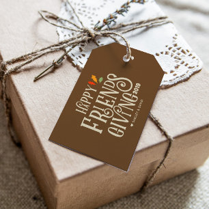 Etiqueta Para Presente Cor de Friendsgiving do outono