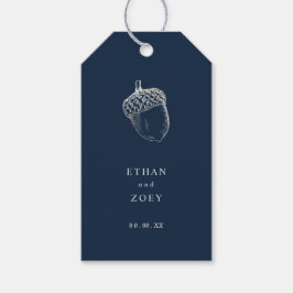 Etiqueta Para Presente Cor de Fundo do PixDezines Faux Silver Acorn/DIY