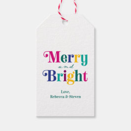 Etiqueta Para Presente Cor de Natal Alegre e Brilhante Festa