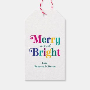 Etiqueta Para Presente Cor de Natal Alegre e Brilhante Festa
