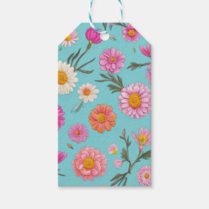 Etiqueta Para Presente cor-de-rosa, cor-de-rosa, margarida floral floral