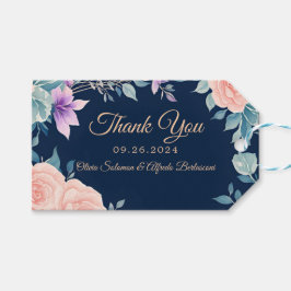 Etiqueta Para Presente Cor-de-rosa e azul-Marinho Elegante moderno