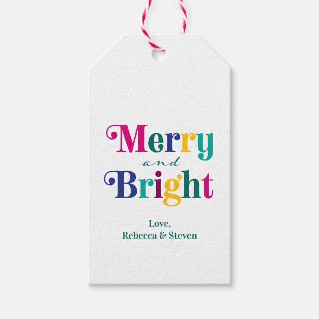 Etiqueta Para Presente Cor Natal Colorido Alegre e Brilhante (Frente)