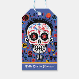 Etiqueta Para Presente Cor personalizada 💀 Día de Muertos engraçado