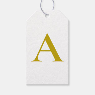 Etiqueta Para Presente Cor personalizada em cor dourada inicial letra sim