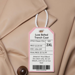 Etiqueta Para Presente Cor rosa-chic Logotipo para pequenas empresas Etiq