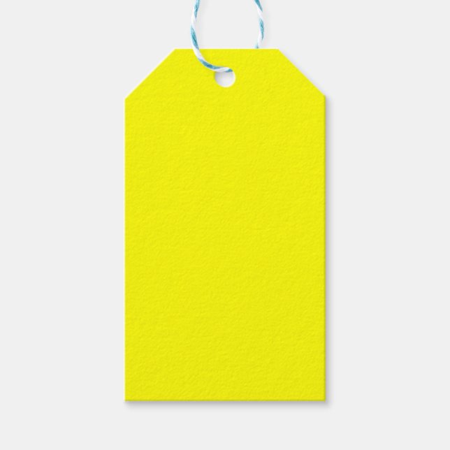 Etiqueta Para Presente Cor Sólida Neon Amarelo (Frente)