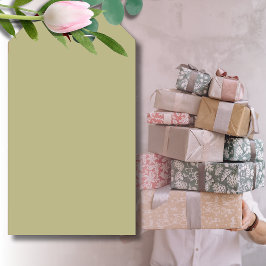 Etiqueta Para Presente Cor Verde Sálvia Cor Sólida | Clássico | Elegante