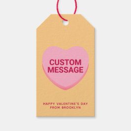 Etiqueta Para Presente Coração de conversação de mensagens personalizadas