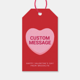 Etiqueta Para Presente Coração de conversação de mensagens personalizadas