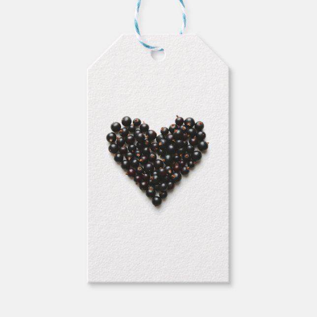 Etiqueta Para Presente Coração de groselha negra (Frente)