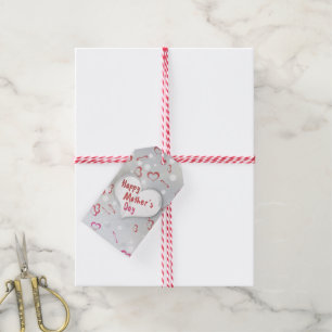 Etiqueta Para Presente Coração de papel feliz do dia das mães 3D