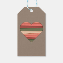 Etiqueta Para Presente Coração Dia dos Namorados Listrado Amor