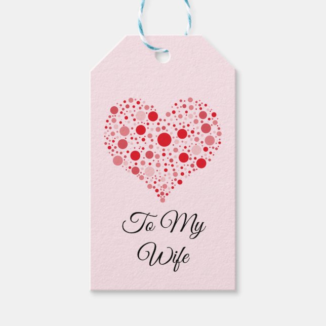 Etiqueta Para Presente Coração em Pontos (Frente)