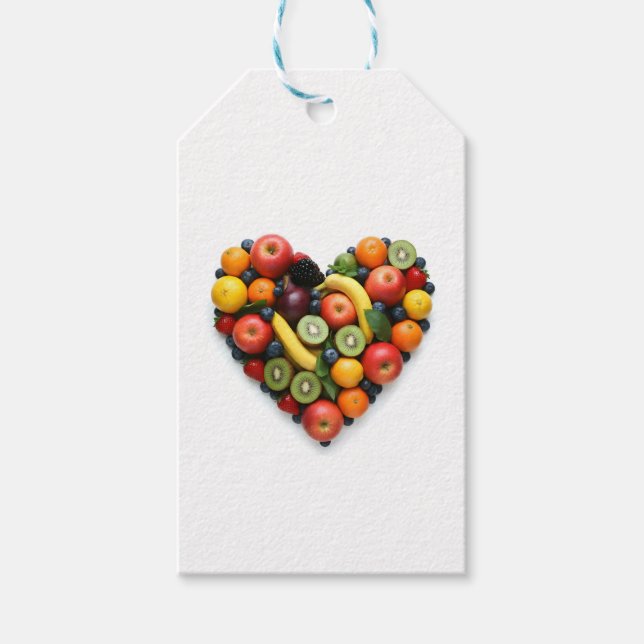 Etiqueta Para Presente Coração fruta (Frente)