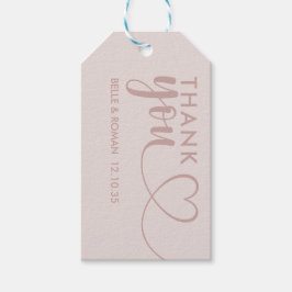 Etiqueta Para Presente Coração Moderno Obrigado Calliografia Rosa Cla Dou