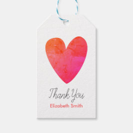 Etiqueta Para Presente Coração personalizável Obrigado