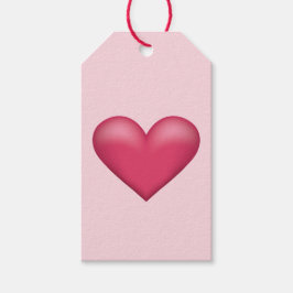 Etiqueta Para Presente Coração Simples Cor-de-Rosa Sobre um Fundo Cor-de-