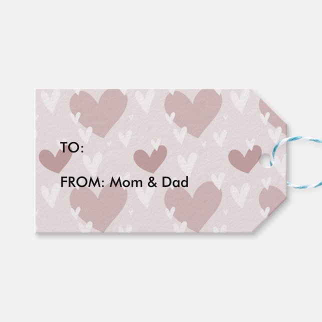 Etiqueta Para Presente Corações (Frente (horizontal))