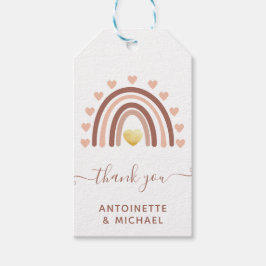 Etiqueta Para Presente Corações Arco-Íris Obrigado Pincelando Marcas De P